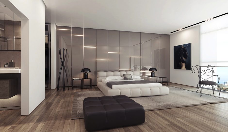 Gray-gloss-wall-lighting-panels