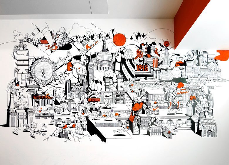 33_Nike_UK_Headquarters_Refresh_London_Illustration_Mural_3x3_Expanded 780x560