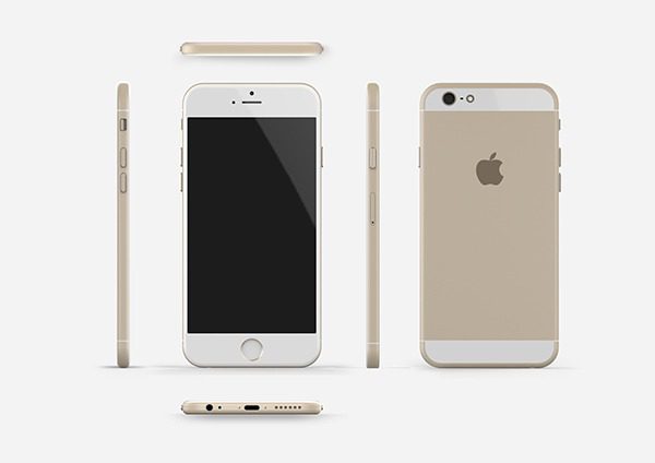 iPhone 6 - Konsept üst ön yan