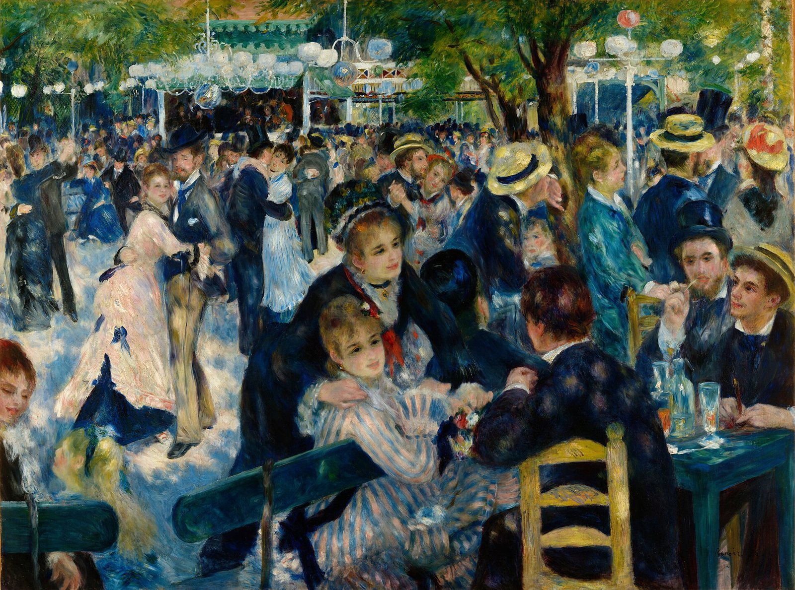 Moulin de la Galette'te Dans, Pierre-Auguste Renoir, 1876