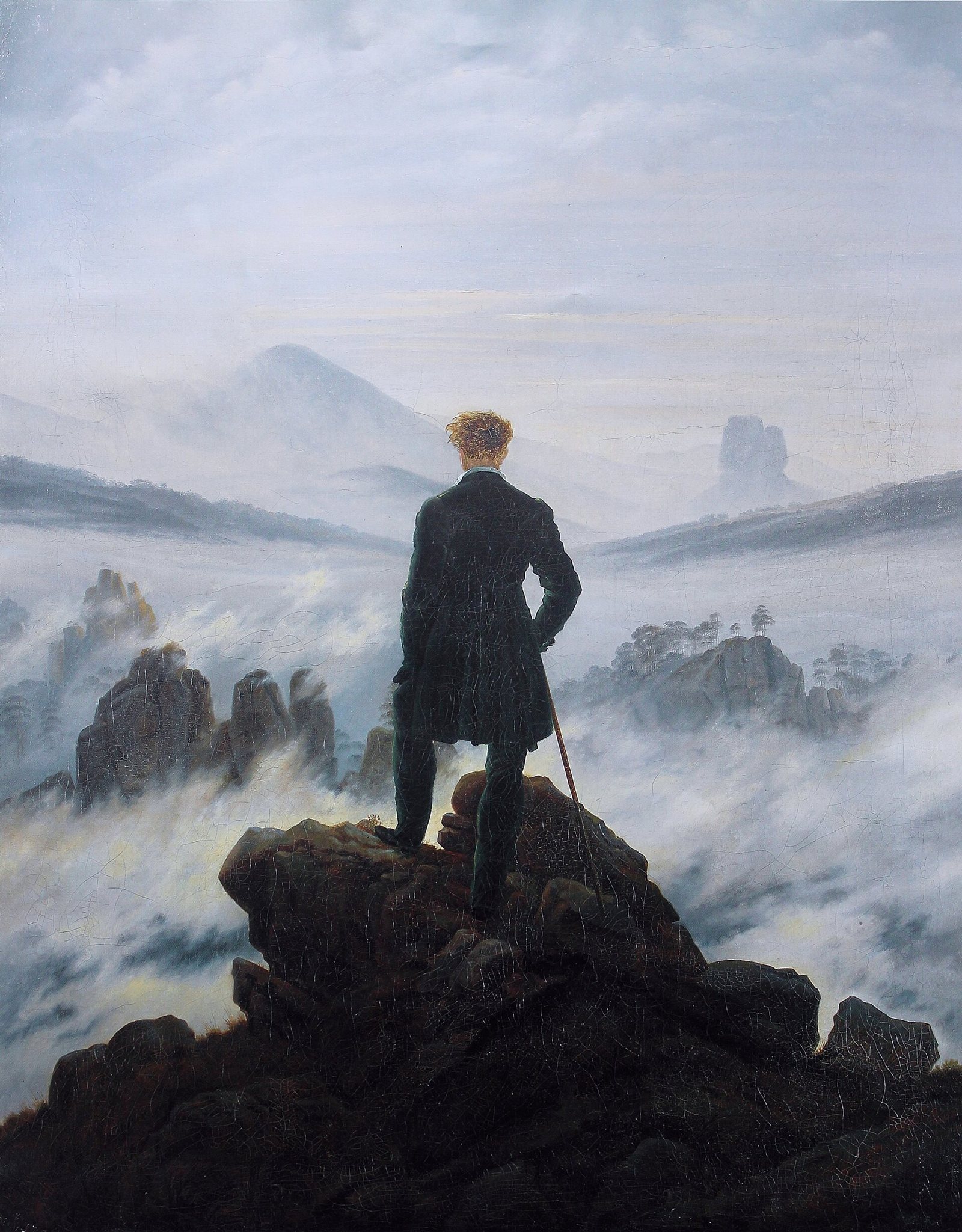 Sis Denizi Üzerinde Gezgin, Caspar David Friedrich, 1818